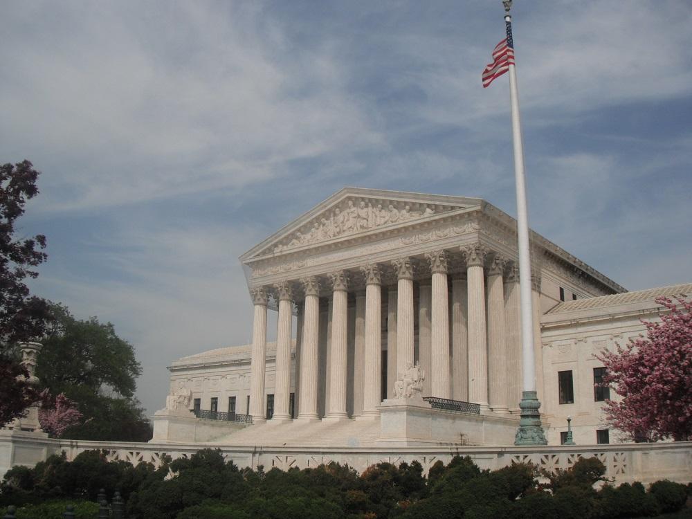 The front of the Supreme Court.