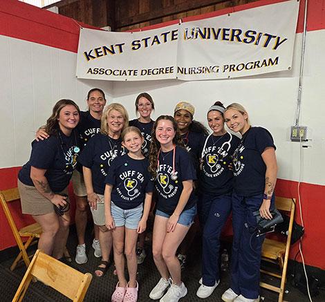 Kent State University at East Liverpool ADN Student Nurse Association (SNA) members took blood pressure readings at the 2026 Canfield Fair.
