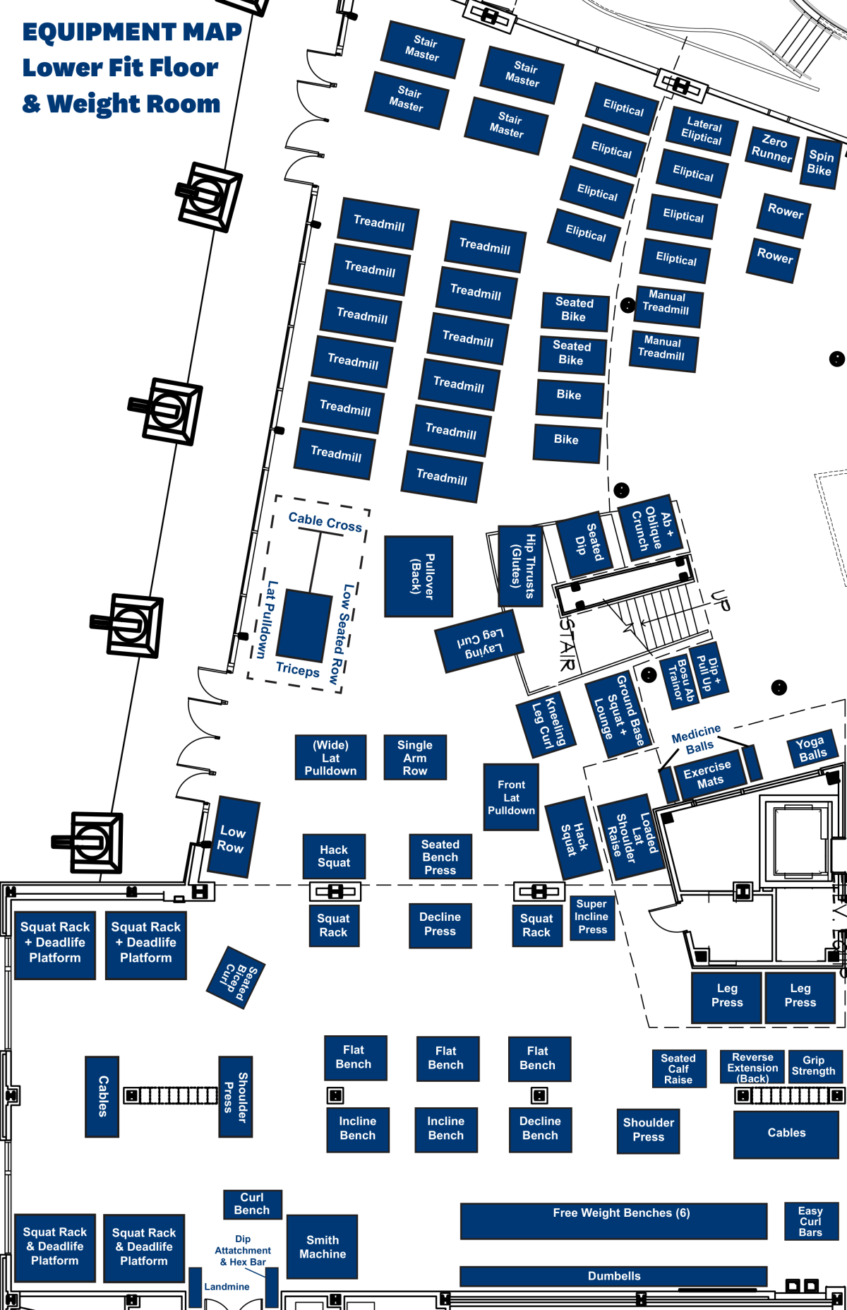 Lower Fit Floor Equipment Map