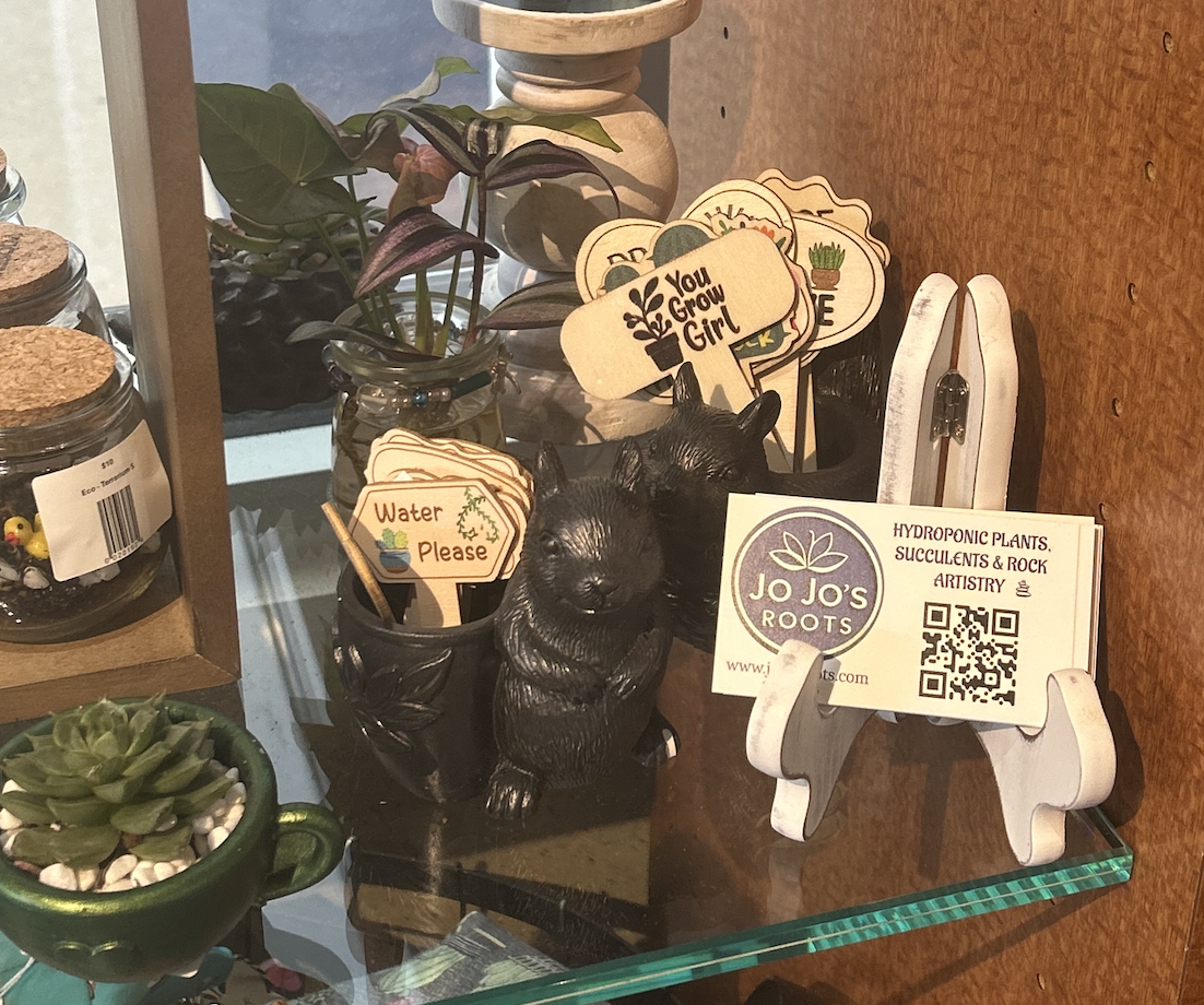 JoJo's Roots shelf space Community corner shelves