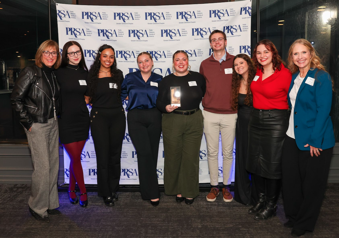 Kent State PRSA ROCKS Award-winning students, faculty and advisors.