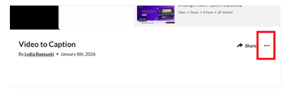 A screenshot of a video in Kaltura showing the 3-dot ellipsis menu beneath the video.