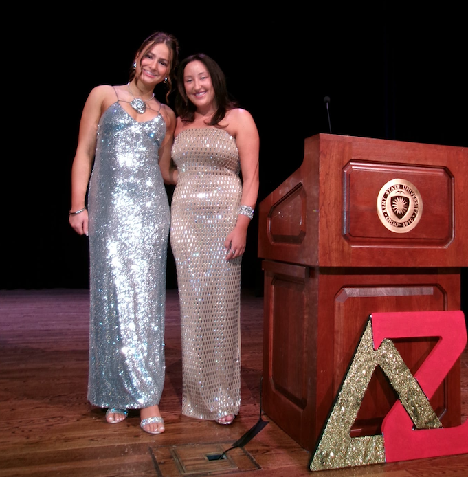 McCullough and Trista Horvath at a Delta Zeta philanthropy event on campus. 