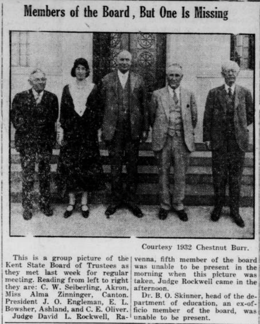 Engleman with members of the Board of Trustees