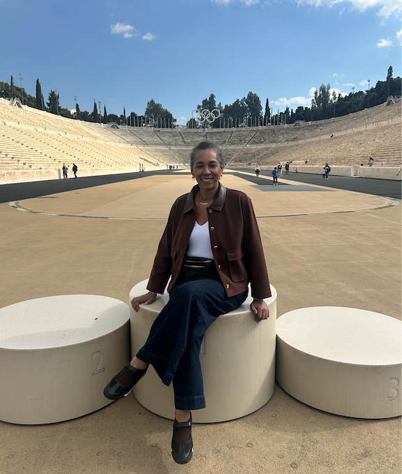 Betsy Ann in the Olympic stadium