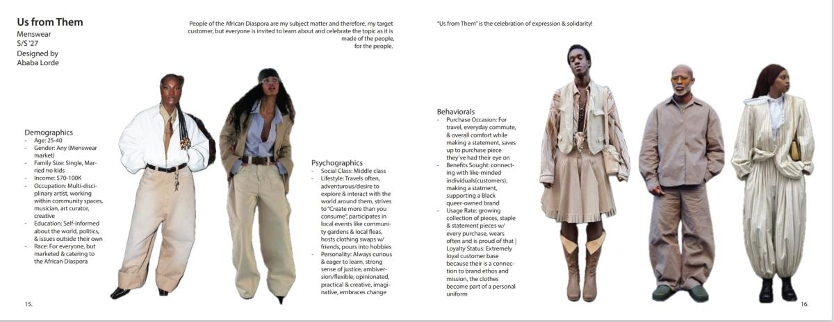 Part of an award-winning fashion design portfolio by Ababa Lorde.