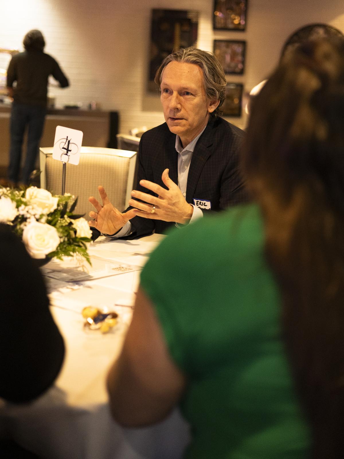 Table discussion at "Dinner with Friends."