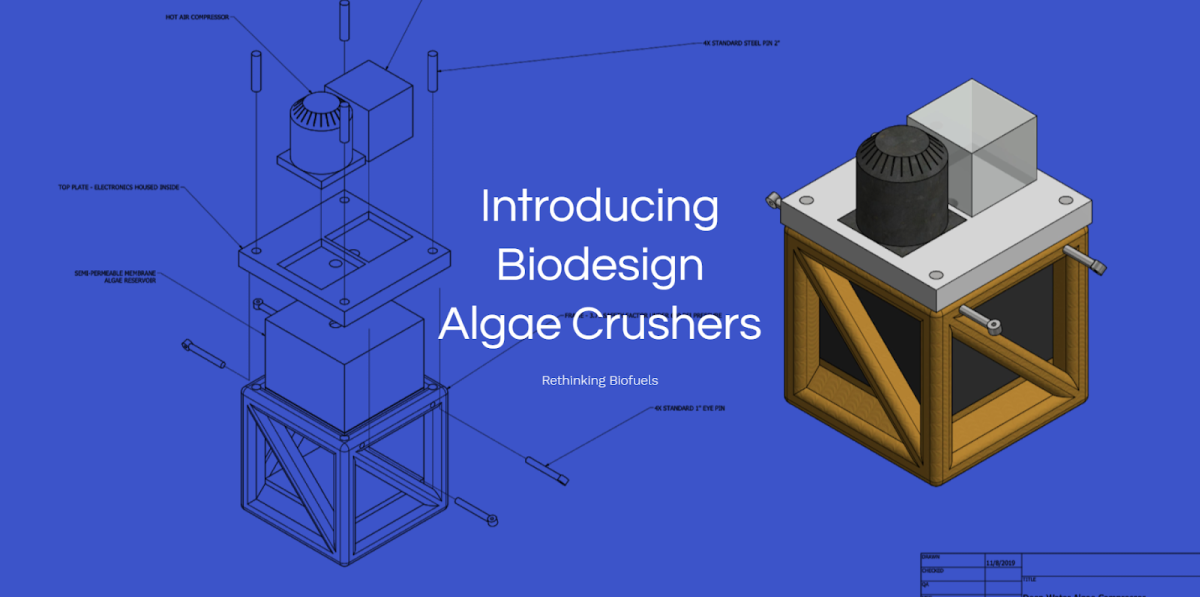 Biodesign team Algae Crushers rendering of deep sea biofuel production system, Image copyright Algae Crushers.