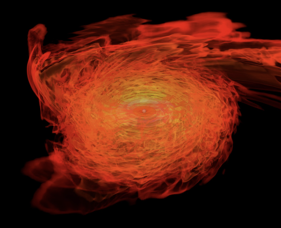 Neutron star merger (Simulated Image Courtesy NASA Goddard)