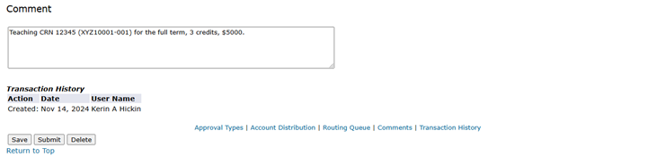 add comments about the assignment