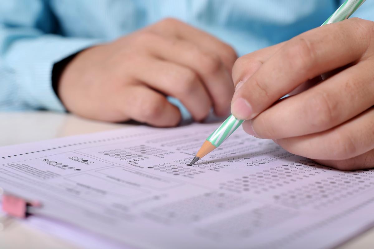 student taking CPA exam