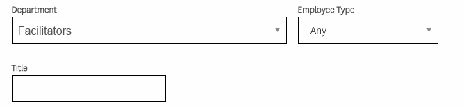 Screenshot of a department filter with "Facilitators" selected