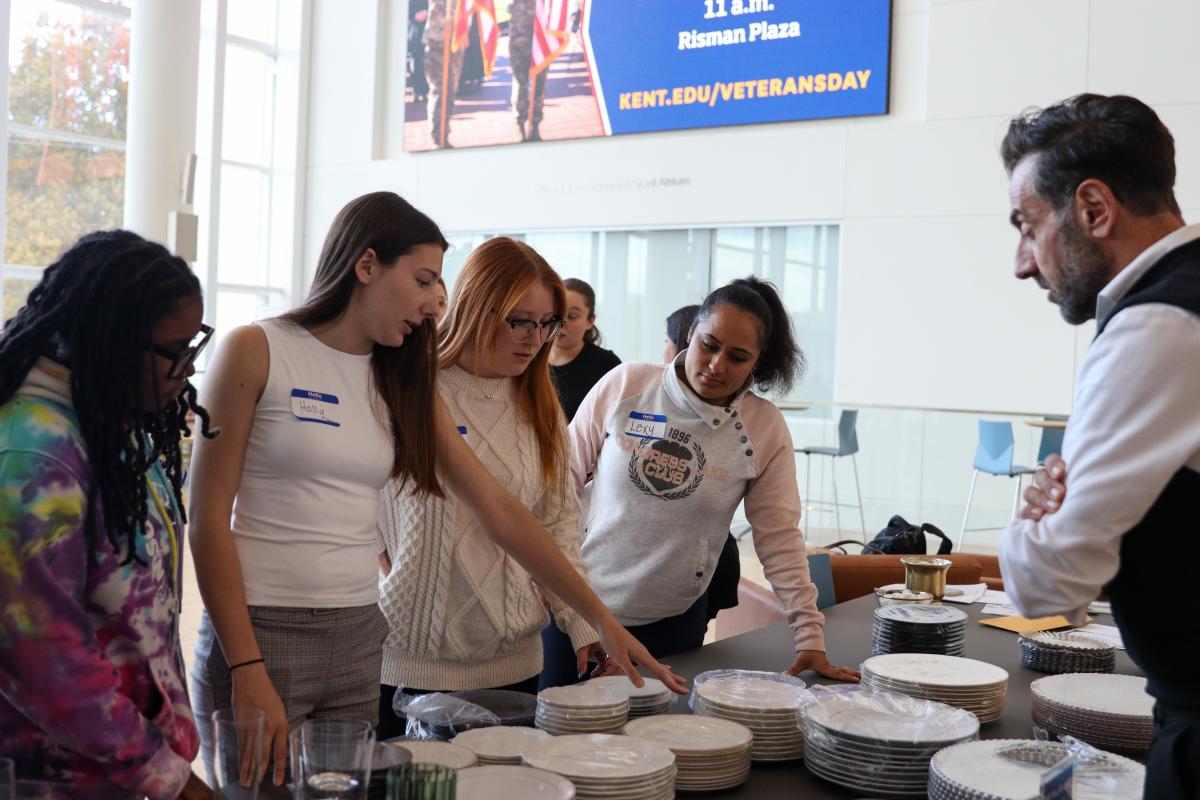 Joe Mineo advising students on different elements of their design - HEM Design Competition 2025