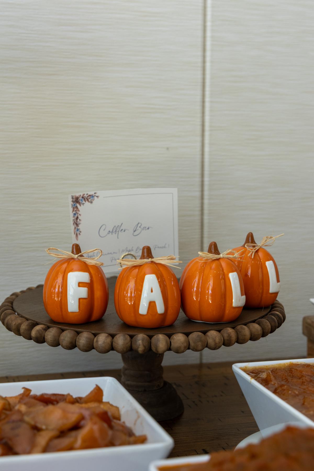 A themed detail at one of the serving stations.