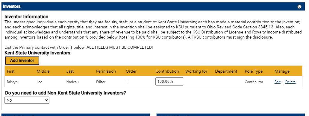 Image of the �Ը������� University inventors section of the application