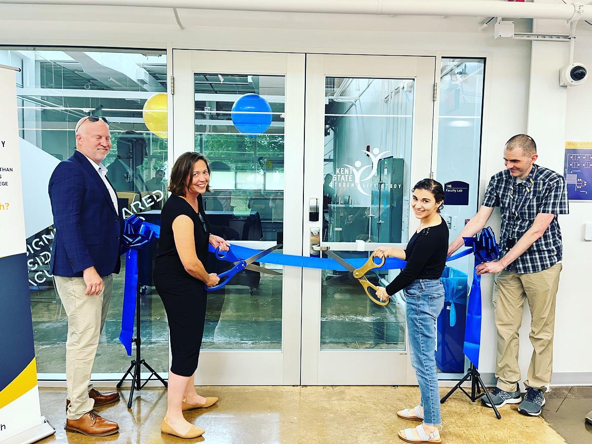 Cutting the ribbon on the Student Life Study.