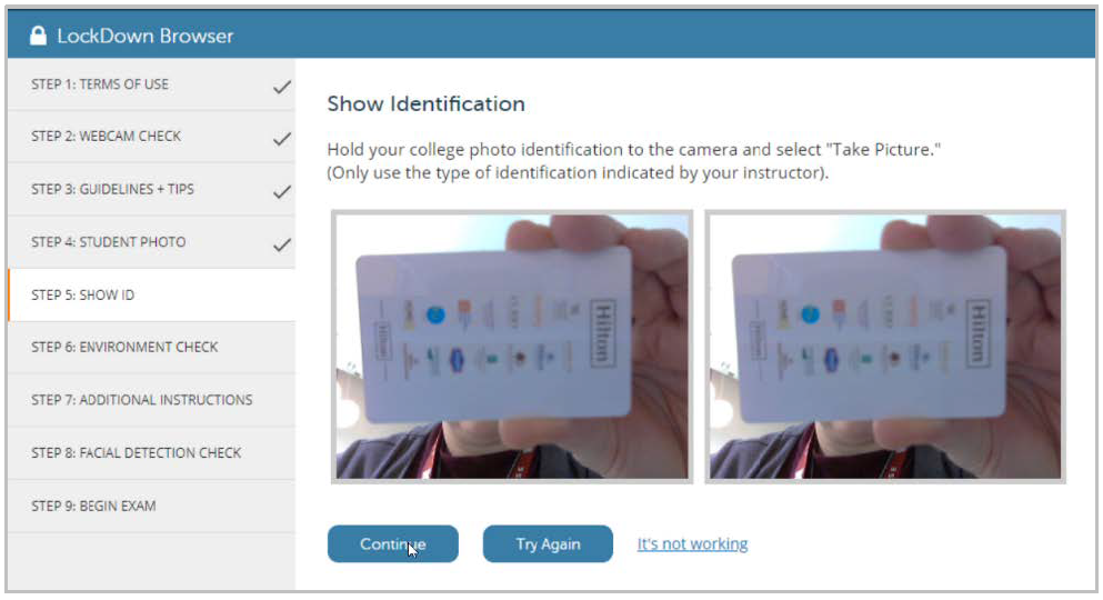 Screenshot of the show identification screen