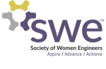 A six-toothed gear divided into gold, gray, and indigo thirds, positioned above the letters "swe"