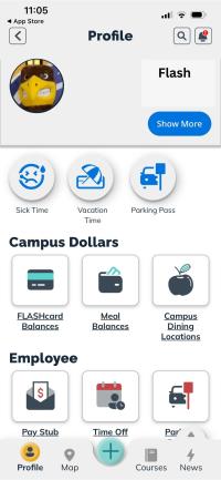 KSUMobile screenshot of employee dashboard