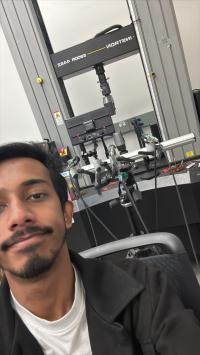 CAE student Zubawer Atique in the Materials Research Lab.