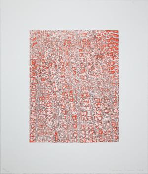 Red and white lithograph pattern