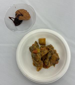 Nigerian chicken gizdodo and puff puff at Cultural Cafe