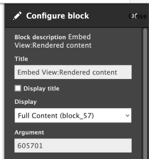 Screenshot of the configuration settings for the why major shared block