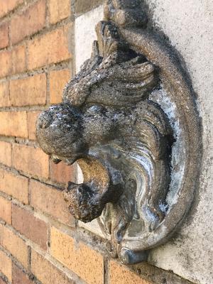 Lion Fountain near Engleman Hall.