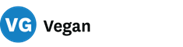 "Vegan" Symbol - Light blue circle with "VG" in white text