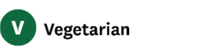 Vegetarian Symbol (Dark green circle with "V")