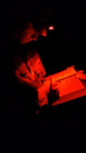 Cadet writing an order