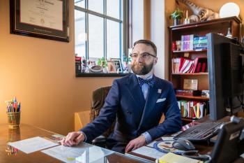 Man sitting at desk