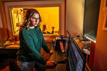 Woman doing psychology research