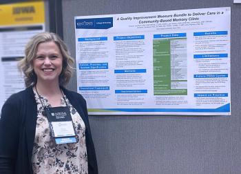 Kristine Jacobson with her poster