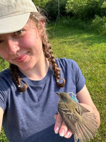 Jami Greb holding a bird