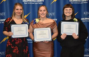 OTA students honored included (from left) Haley Ficke, Faith Blakeman and Sarah Mondak.