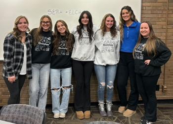 Placing second in the quiz bowl competition, representing St. Elizabeth’s Boardman Mercy Health and East Liverpool City hospitals, were (from left) Maddie Camacci, Paige Snyder, Sophia Griffiths, Bella Marrie, Heidi Bock, Olivia Kerns and Becca McDowell.