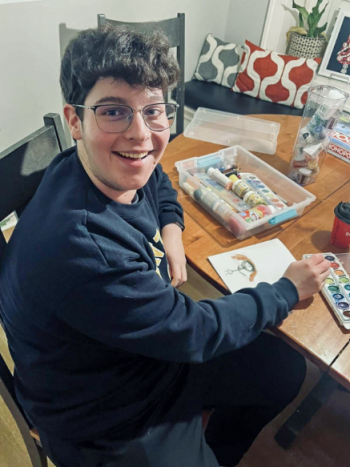 Richard Skains doing crafts