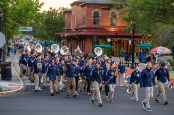 Marching band in downtown Kent