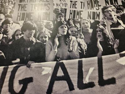 Allison Kraus at The Moratorium March in Kent, Oct. 15, 1969