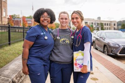 Kent State East Liverpool nursing students smiling at camera