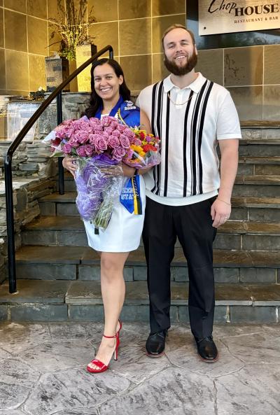 Achante Pascute from Trumbull graduates - here with husband Jesse