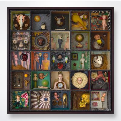 Mixed media composition of images