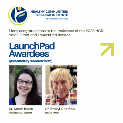 Image announcing LaunchPad Award Winners Dr. Black and Dr. Chatfield
