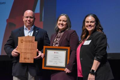 Recipient Michelle Campbell in middle along with her husband, Sheriff Orvis Campbell and Michelle Springer-Milburn on the right