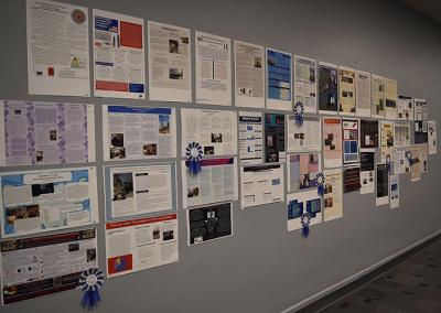 Student posters related to the events of Sept. 11, 2001.