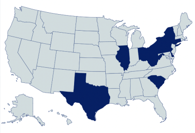 U.S. map of 2025 Ed.D. cohorts
