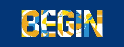 a banner image that says the word begin