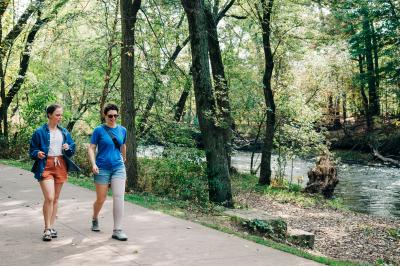 Walking along the Cuyahoga River