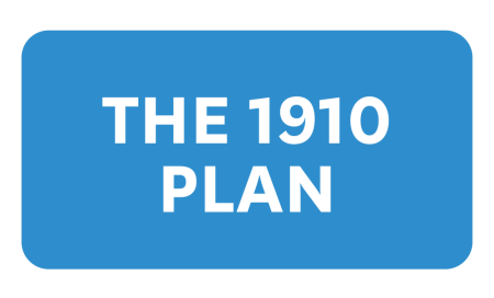 "The 1910 Plan" against a blue background